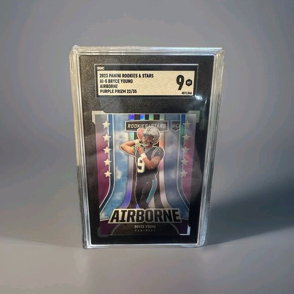 Panini Rookies & Stars 2023 Airborne Purple Prizm Bryce Young /35 (RC) SGC 9 - Picture 1 of 2